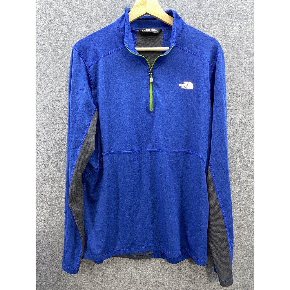 The North Face 1/4 Zip Pullover Blue Gray Men's M‎ Lightweight Breathable